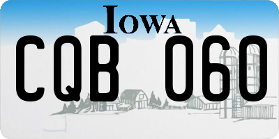 IA license plate CQB060