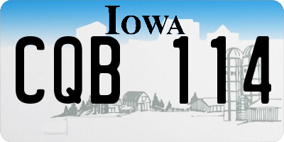 IA license plate CQB114