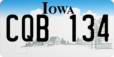 IA license plate CQB134
