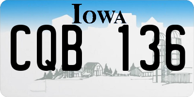 IA license plate CQB136
