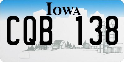 IA license plate CQB138