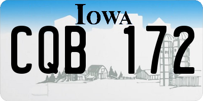 IA license plate CQB172