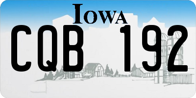 IA license plate CQB192