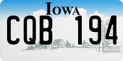 IA license plate CQB194