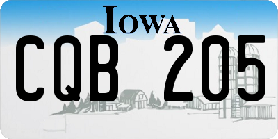 IA license plate CQB205