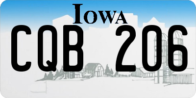 IA license plate CQB206