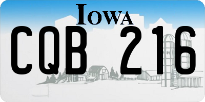 IA license plate CQB216