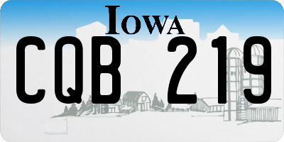 IA license plate CQB219