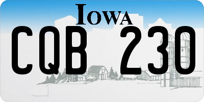 IA license plate CQB230