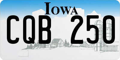 IA license plate CQB250