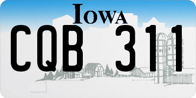 IA license plate CQB311