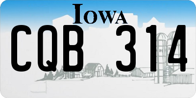 IA license plate CQB314