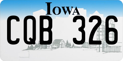 IA license plate CQB326