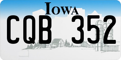 IA license plate CQB352