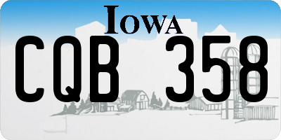 IA license plate CQB358