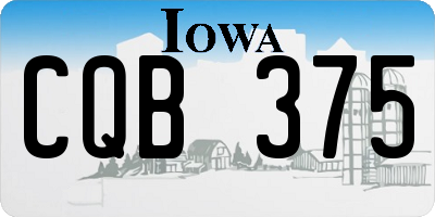 IA license plate CQB375