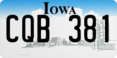 IA license plate CQB381