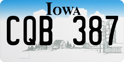IA license plate CQB387