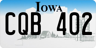 IA license plate CQB402