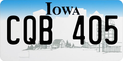 IA license plate CQB405