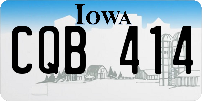 IA license plate CQB414