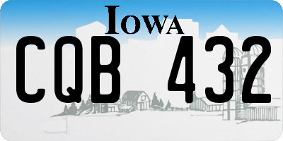 IA license plate CQB432