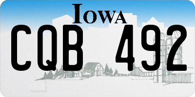 IA license plate CQB492