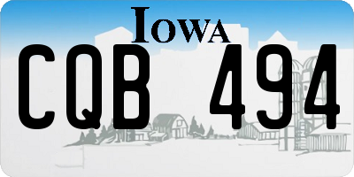 IA license plate CQB494