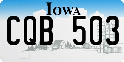 IA license plate CQB503