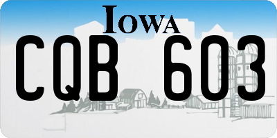 IA license plate CQB603
