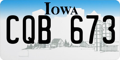 IA license plate CQB673