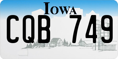 IA license plate CQB749