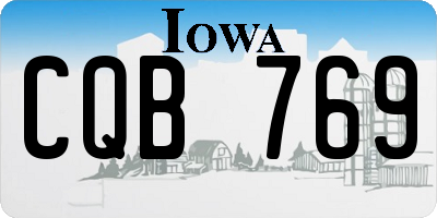 IA license plate CQB769