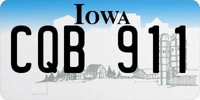 IA license plate CQB911