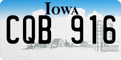IA license plate CQB916