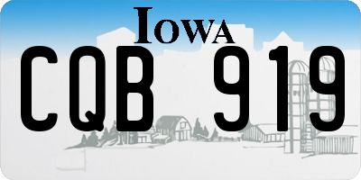 IA license plate CQB919