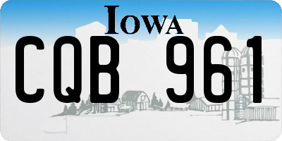 IA license plate CQB961