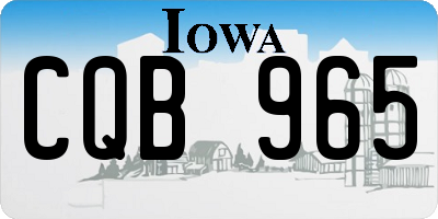 IA license plate CQB965