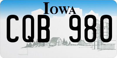 IA license plate CQB980