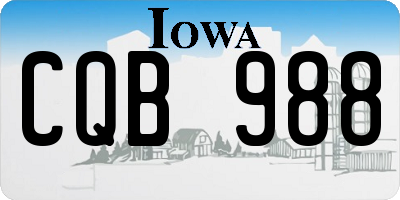 IA license plate CQB988