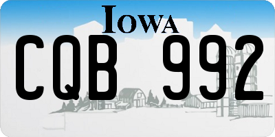 IA license plate CQB992
