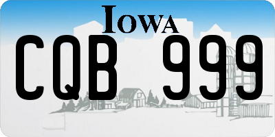 IA license plate CQB999