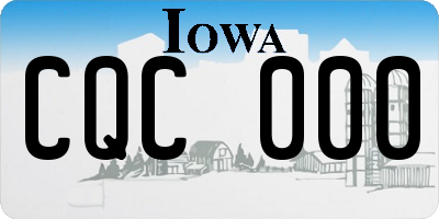 IA license plate CQC000