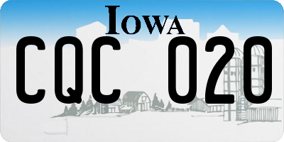IA license plate CQC020