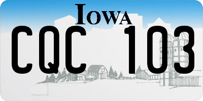 IA license plate CQC103