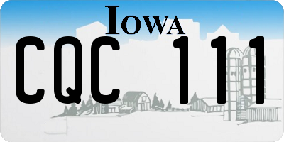 IA license plate CQC111