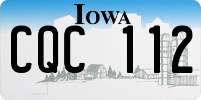 IA license plate CQC112