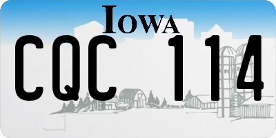 IA license plate CQC114