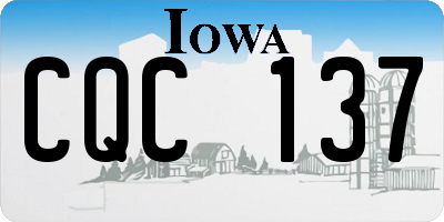 IA license plate CQC137