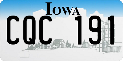 IA license plate CQC191